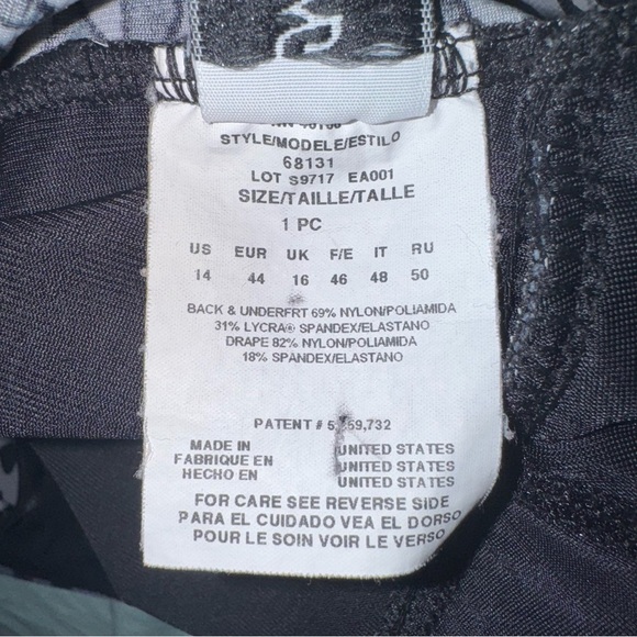 MIRACLESUIT Kitty Galore Leopard Print Black Gray One Piece Ruched Swimsuit 14 - Picture 13 of 15